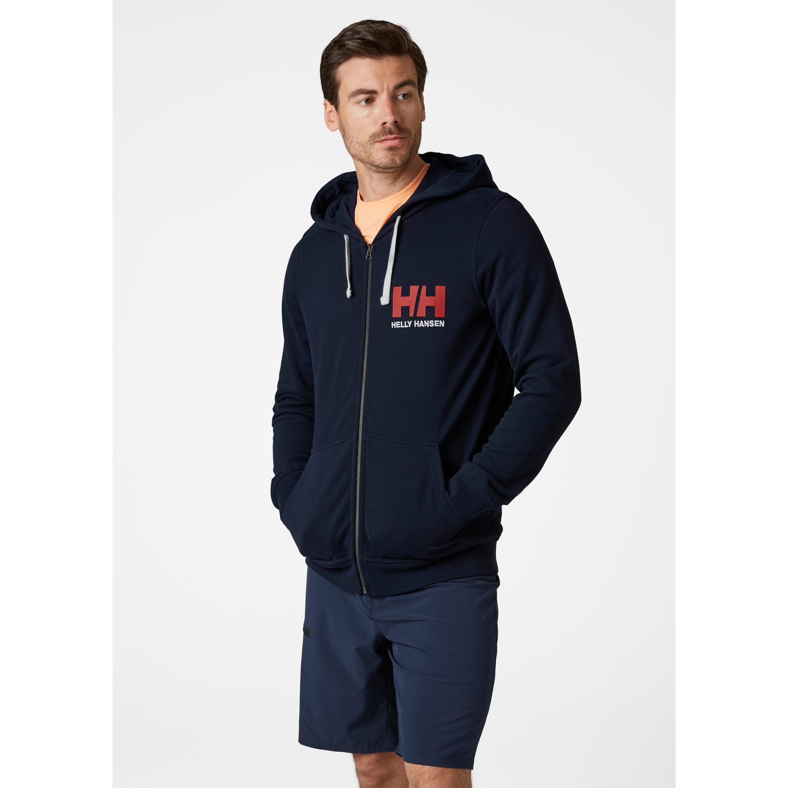 Helly-Hansen Mens Hh Logo Full Zip Hooded French Terry Sweatshirt